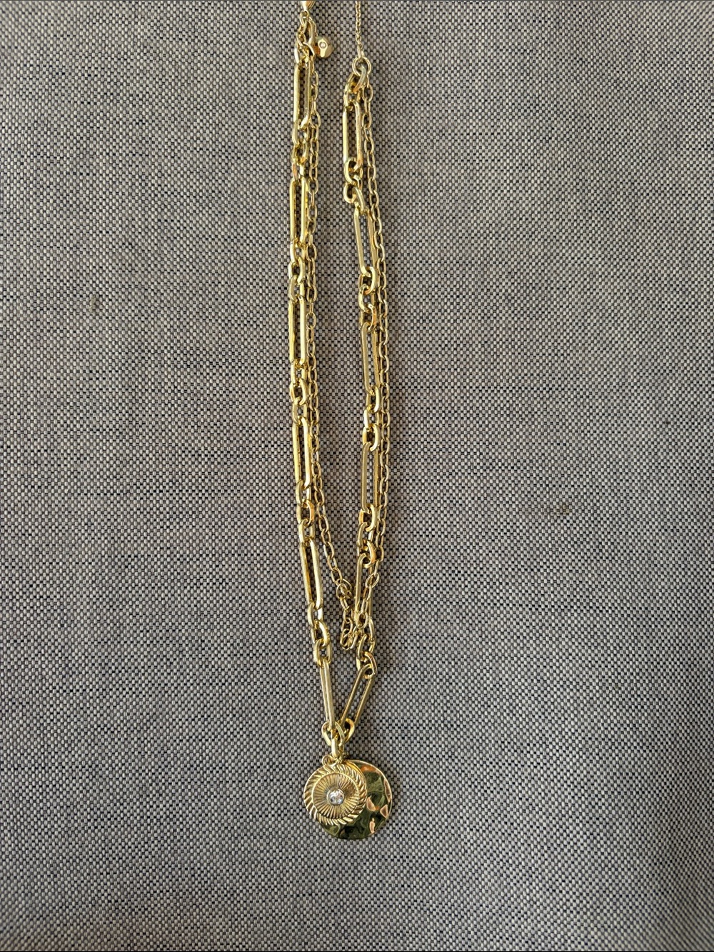 J.Crew Gold Double-Layer Sunburst Pendant Necklace
